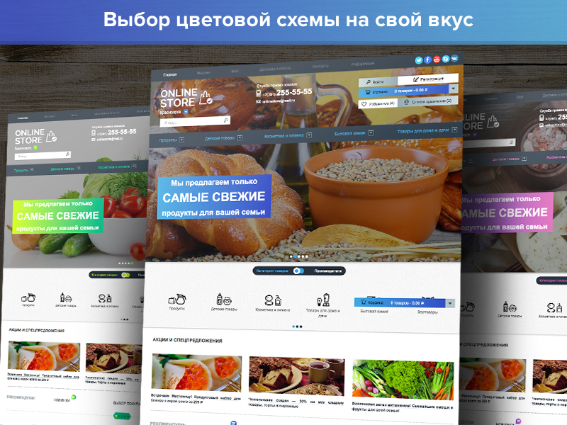 ONLINE Store — интернет-магазин продуктов и товаров для дома от разработчика ««ROMZA» студия тиражных web-решений »